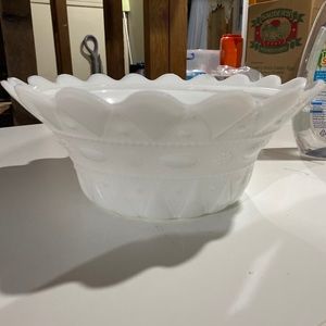 Dot and Daisy Milk Glass bowl